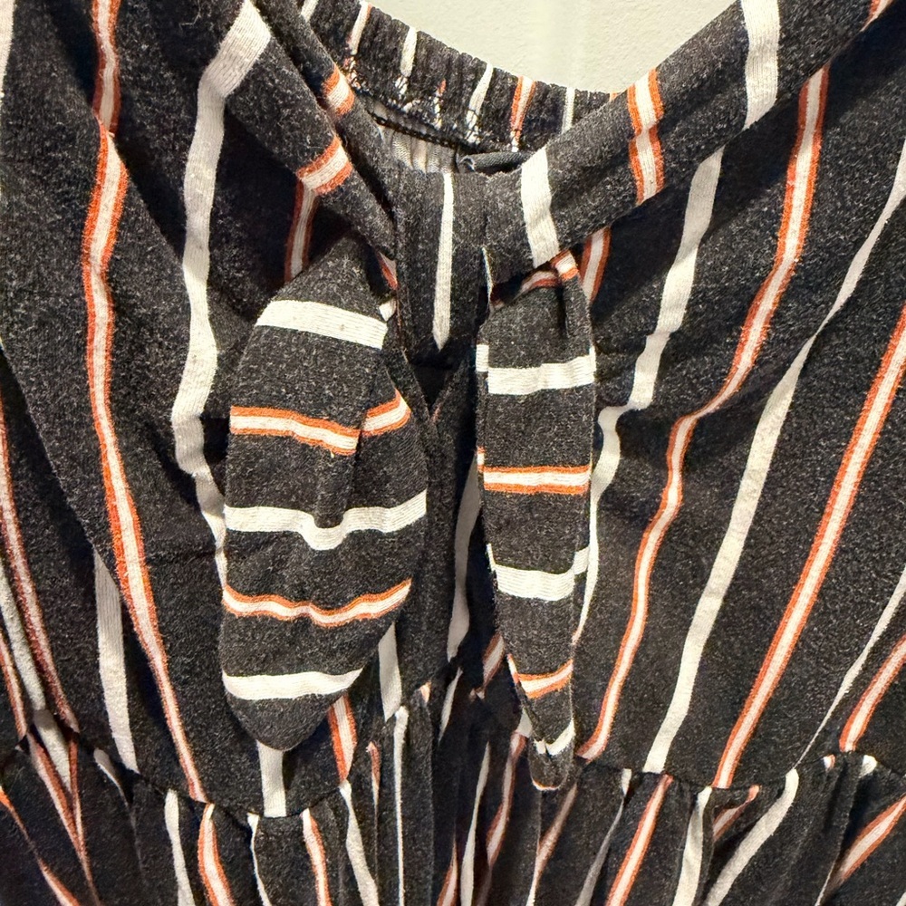 Torrid Striped Dress Size 3 Black Sleeveless Tie Front Plus Size - Picture 3 of 11